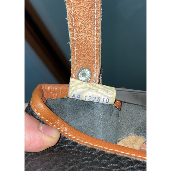 Dooney Bourke Vintage Equestrian AWL Leather Black & Tan Shoulder Bag Crossbody - Picture 14 of 16